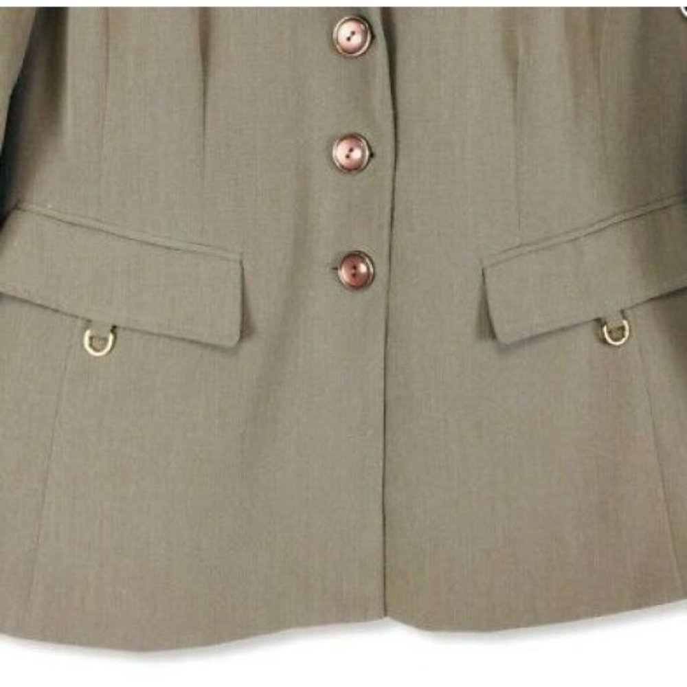 Signature By Larry Levine Suit Jacket Blazer Khaki Beige Long Sleeve Plus 24 W - Picture 2 of 7